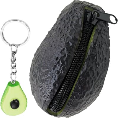 Dailygoods- Avocado Portemonnee - Sleutelhanger - Muntzakje - Ritssluiting - Speels Accessoire - Hoogwaardig Materiaal