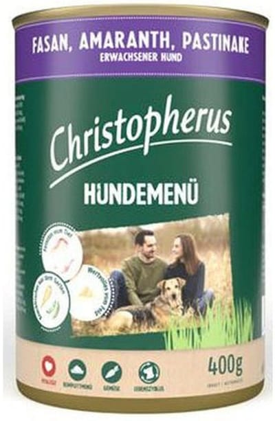 Christopherus hondenmenu Adult 6x400g - fazant, amarant, pastinaak