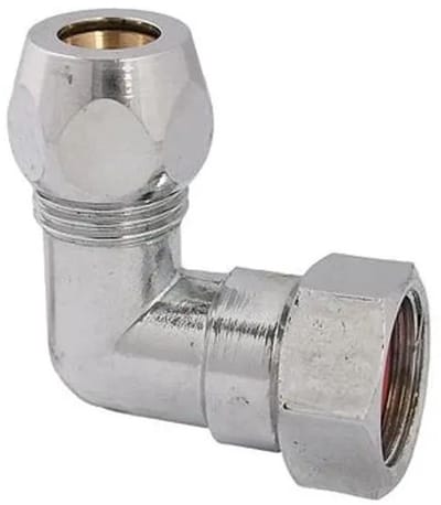 Schlösser Armaturen JS Hoek met een knelkoppeling en wartelmoer, DN10, 3/8'' x 10mm, verchroomd, 0018951010001