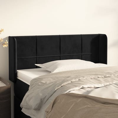 vidaXL - Hoofdbord - met - randen - 93x16x78/88 - cm - fluweel - zwart
