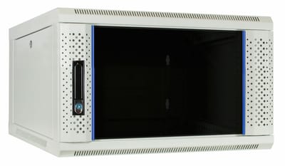 DSIT 6U witte wandkast met glazen deur 600x600x368mm (BxDxH) - serverbehuizing - serverrack - serverkast - 19 inch