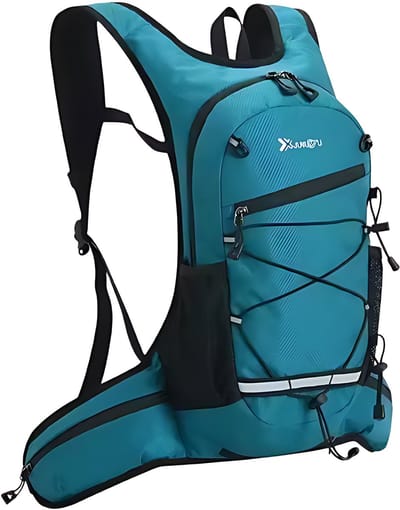 CarryQuest® - Compacte Waterdichte Wandelrugzak - Slijtvaste Polyester/Nylon Sportopbergtas met Rugventilatie, Front-/Toploader & Lichtgewicht Ontwerp - 46x20x9 cm - Blauw