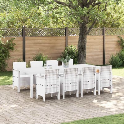 vidaXL - Tuin - Eettafel - Set - 9 - st - Lichtgrijs - Polypropyleen