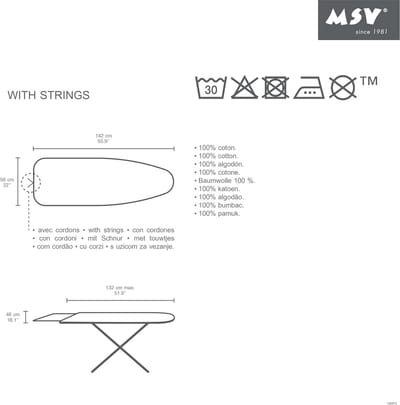 XXL Strijkplankovertrek Zwart voor Strijkplanken (142 x 56 cm)