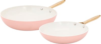 Cosy&Trendy Elegance Koekenpannenset 2-delig Ø24/28cm - PFAS-vrij - Inductie Koekenpan - Snelle opwarming - Zonder deksel - Pink
