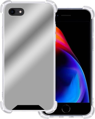 Hoesje Geschikt voor Apple iPhone 7 - Sterk & Shockproof - Siliconen Case - Back Cover - Telefoon Hoes Shock Proof - Zilver