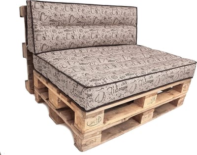 Palletkussen - Tuinkussen Bankkussen - Buiten Zitten - UV Bestendig - 120x82 cm - Coffee Beige