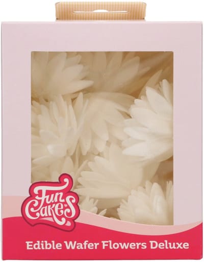 FunCakes Eetbare Bloemen Deluxe - Papieren Bloem - Aster Wit Medium - pk/14