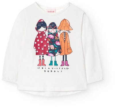 Boboli Knit T-shirt Met Lange Mouwen Wit 12 Months Meisjes