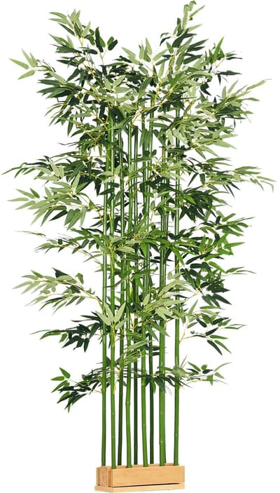 HOMCOM-Künstliche Pflanze-Polyester, Bambus-Ø35 x 180H cm-Grün
