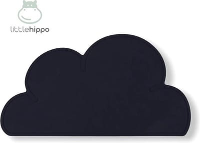 Antislip siliconen placemat 'Zwart' - Onderlegger - Wolk - Baby - Kind - Tafelgerei - Gratis verzending