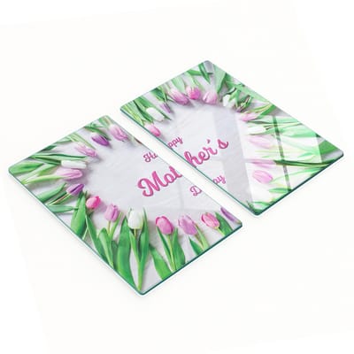 Multifunctionele decoratieve snijplanken van gehard staal voor in de keuken, Moederdag 2x30x52 cm