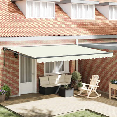 vidaXL Zijde Frame Crèmekleurig 450 × 300 cm Polyester met PU-coating