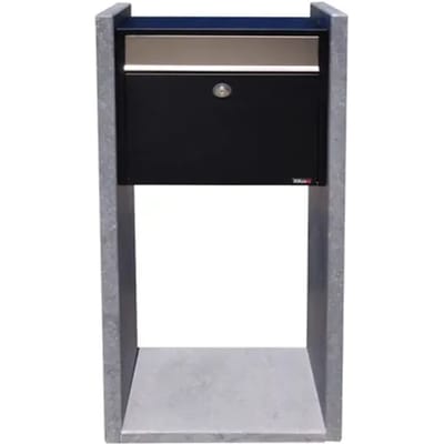 Staande Brievenbus Antwerpen - Natuursteen En Staal - Zwart - 42x100x18cm