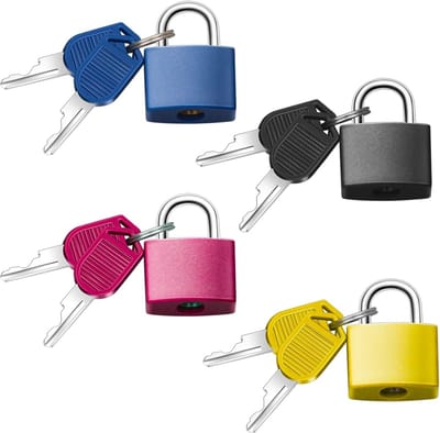 TOVBMUP Bagageslot - Mini hangslot - Sleutelkleur - Geschikt voor koffers, kasten, kluisjes, gereedschapskisten - Multicolor