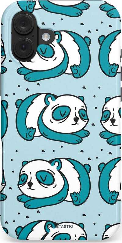 Casetastic hoesje geschikt voor Apple iPhone 16 Plus - MagSafe - Dubbellaagse bescherming - Panda dromen - Fashion Case - Lichtgrijs Petrol Wit