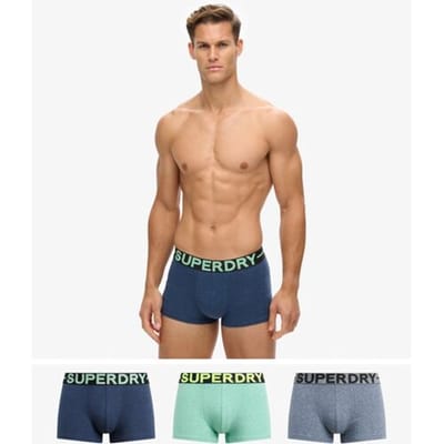 Superdry Triopak Slips Blauw Grootte: M