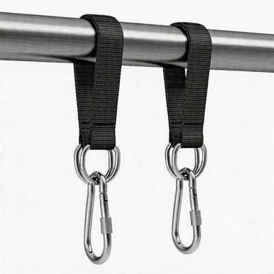 Hangmatriemen Set - Schommel Ophanging - Ontspanning Creëren - Scheurvast Nylon - 30 cm - Zwart