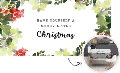 Kerst Tafelkleed - Kerstmis Decoratie - Tafellaken - Natuur - Kerstmis - Quote - 300x150 cm - Kerstmis Versiering