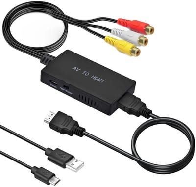 RCA naar HDMI Converter - 1080P AV naar HDMI Adapter met HDMI Kabel - Compatibel met PS2, Xbox, N64, SNES, DVD, VHS/VCR - Plug & Play - Zwart