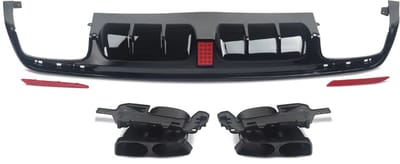 Achterbumper - Voor Mercedes S-Klasse W222 2013-2017 - Auto accessoires - Diffuser - Gloss Zwart - AMG lijn
