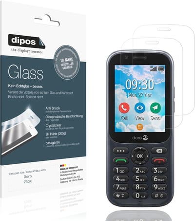 dipos – 2x Pantserfolie geschikt voor Doro 730X | 9H Screenprotector