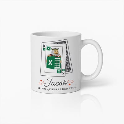 King of Spreadsheets Mok 330ml – Grappige Kantoor Koffiebeker Cadeau voor Collega’s, Excel Liefhebbers & Data Nerds
