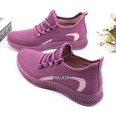 Chaussures décontractées à la mode pour femmes d'été en maille à enfiler, mocassins plats, baskets de créateur pour dames, mocassins ajourés et respirants pour femmes 36 violet