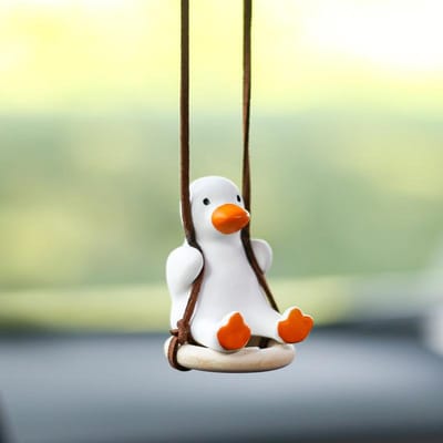 Schattige Eend Auto Ornamenten, Bandenschommel Binnenspiegel Hanger oranje