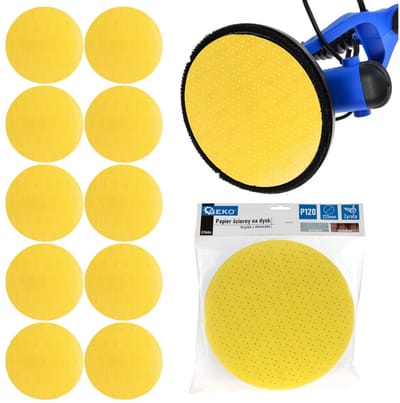 GEKO Schuurdisc - Aluminiumoxide - 225mm - P120 - Geel - 10 stuks