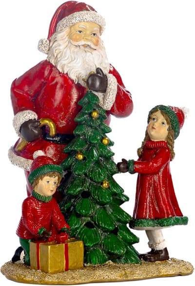 Goodwill Kerstman met Kinderen LED verlichting Rood-Groen 19.5 cm