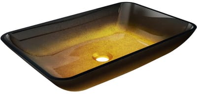 Mexen Megan glazen opbouw wastafel 56 x 36 cm, donkere gouden - 24135651
