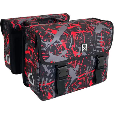 Willex - Dubbele Fietstas - FIRE print - Urban - 34L - Universele Bevestiging -
