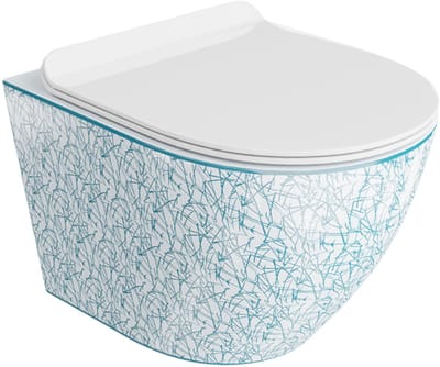LAVITA SOFI SLIM KRESZ - Compact Hangtoilet Randloos Wandcloset - Witte Softclose Toiletbril Badkamer - Complete Set