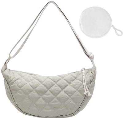 Dailygoods - Schoudertas en Ronde Handtas Set voor Dames - Grote Capaciteit, Wit