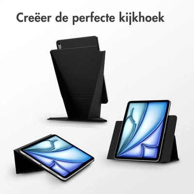 Accezz Tablet Hoes - Geschikt voor Apple iPad Air 5 (2022) / Air 4 (2020) / Air 11 inch (2026) M4 / Air 11 inch (2025) M3 / Air 11 inch (2024) M2 - height-enhancing magnetic tabletcase - Zwart