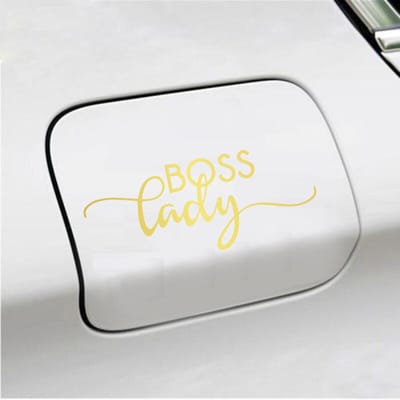 Bumpersticker - Boss Lady - 6 X 14,8 - Goud