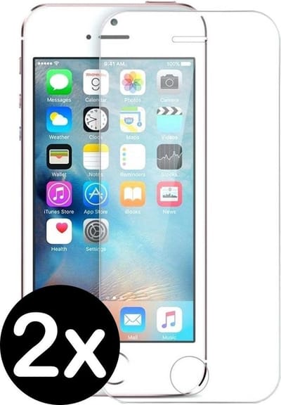Screenprotector Geschikt voor iPhone 5s Screenprotector Glas Gehard Tempered Glass - Screenprotector Geschikt voor iPhone 5s Screen Protector Screen Cover - 2 PACK