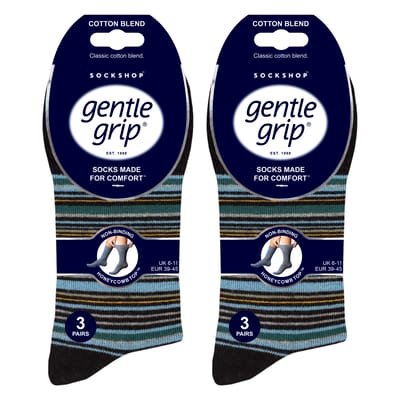 6 Pack Heren Niet-Elastische Vierkant Patroon Katoenen Sokken voor Slechte Bloedcirculatie