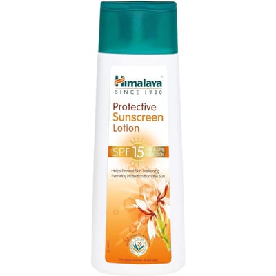 Himalaya Herbals Lait Solaire Protecteur Pour Tous Types de Peau 100ml Spf 15 Protection UV Usage Quotidien