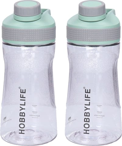B-Home 2x Waterfles / drinkfles / sportfles Aquamania - mintgroen- 530 ml - kunststof - bpa vrij - lekvrij - Stijlvolle fles