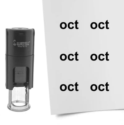 CombiCraft Stempel maand October 10mm rond zwarte inkt - per 1 stuk