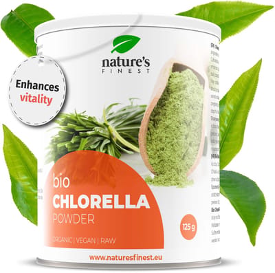 Nature's Finest Chlorellapoeder Bio 125g - 100% Biologisch - Rijk aan chlorofyl en ijzer - Ondersteunt natuurlijke detox, immuunsysteem, energie en vitaliteit - Vegan superfood zonder toevoegingen