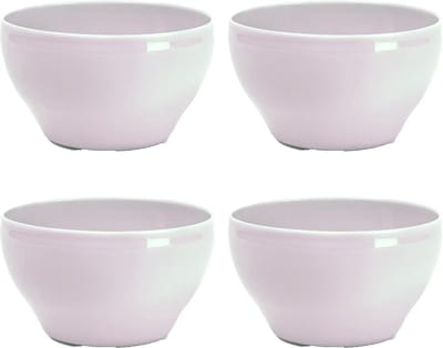 Plasticforte kommetjes/schaaltjes - 4x - dessert/ontbijt - kunststof - D14 cm - roze