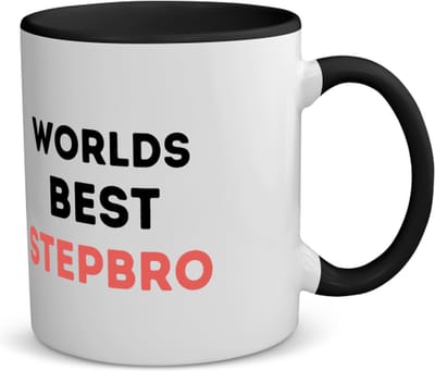 Akyol - worlds best stepbro koffiemok - theemok - zwart - Broer - de beste stiefbroer - verjaardagscadeau - verjaardag - cadeau - cadeautje voor broer - broer artikelen - kado - geschenk - gift - 350 ML inhoud