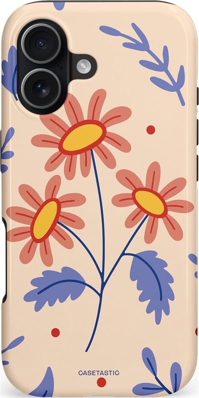 Casetastic hoesje geschikt voor Apple iPhone 17 - MagSafe - Dubbellaagse bescherming - Perzikbloem trio - Fashion Case - Lavendel Perzik Zand