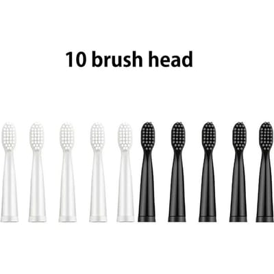 Sonic elektrische tandenborstelkoppen 10st Zachte vervangende opzetborstel Tips Accessoires voor man en vrouw volwassenen black 5 white 5