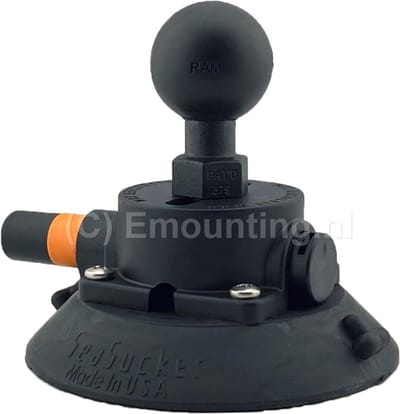 4.5" zuignap met vacuumpompje en RAM Mounts C-kogel