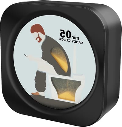 Zandloper Timer - Badkamer Klok - Toilet Tijd Beheersen - 360 Graden Draaibaar - 9 Centimeter - Zwart
