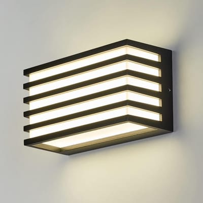 12W Moderne LED Wandlamp Zwart - Waterdicht IP65 - Binnen en Buiten - Warm Wit Licht
